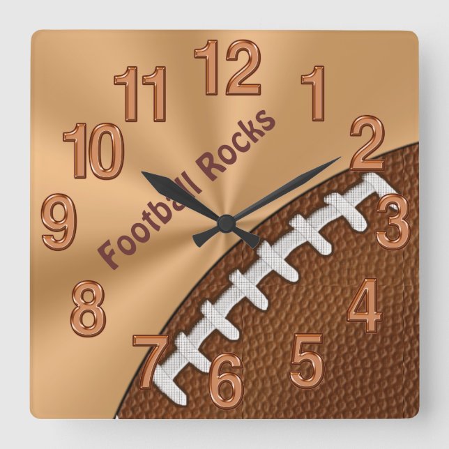 Relógio Quadrado Relógios Legal personalizáveis de futebol para Car (Frente)