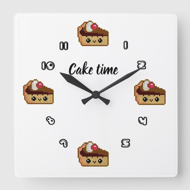 Relógio Quadrado Reloj de pared cuadrado CAKE TIME (Frente)