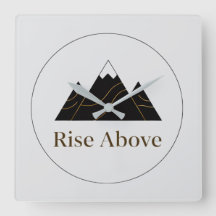 Reloj de Pared Cuadrado ‘Rise Above’ – Minimalista