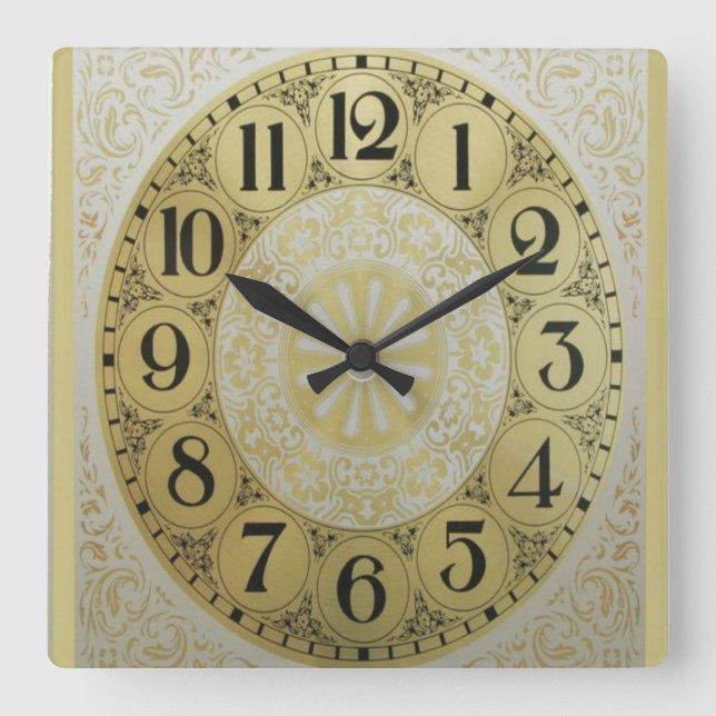 Relógio Quadrado Reloj Dorado (Frente)