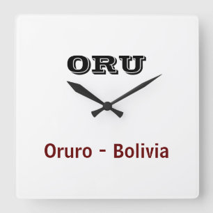 Relógio Quadrado Reloj Oruro - Bolívia