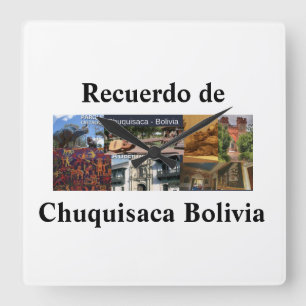 Relógio Quadrado Reloj recuerdo de Chuquisaca Bolivia