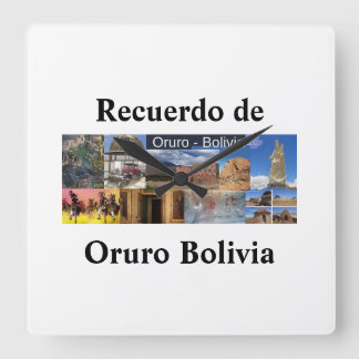 Relógio Quadrado Reloj recuerdo de oruro Bolivia
