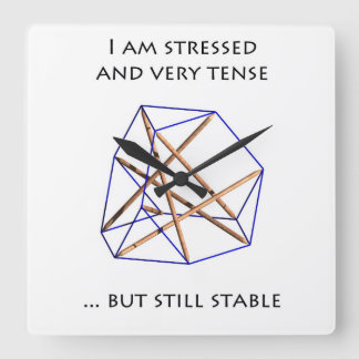 Relógio Quadrado Reloj Tensegridad