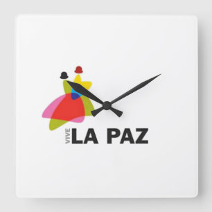 Relógio Quadrado Reloj vive La Paz