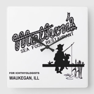 Relógio Quadrado Restaurante de Comida do Mar de Mathon, Waukegan, 