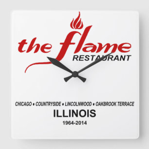 Relógio Quadrado Restaurantes Flame de Illinois