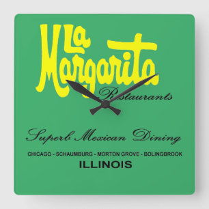 Relógio Quadrado Restaurantes La Margarita de Illinois