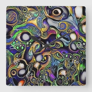 Relógio Quadrado retrato abstrato