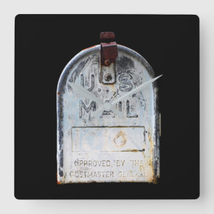 Relógio Quadrado Retrato de Caixa de Correio Rústica