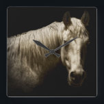 Relógio Quadrado Retrato de Cavalo VI<br><div class="desc">Animais</div>