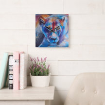 Retrato de Gato Selvagem Pintado à Mão