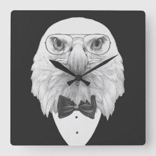 Relógio Quadrado Retrato elegante de Eagle