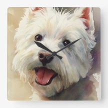 Retrato em aquarela de cão Westie