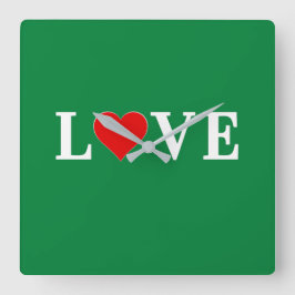 Relógio Quadrado Retro Clássico do Green LOVE
