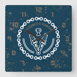 Relógio Quadrado Retro Vintage Grunge Garagem