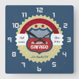 Relógio Quadrado Retro Vintage Grunge Garagem