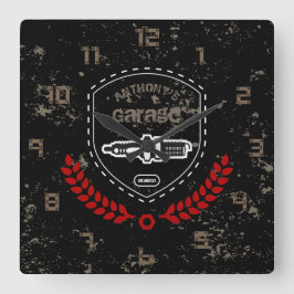 Relógio Quadrado Retro Vintage Grunge Garagem