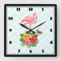 Rico rosa Flamingo e Hibiscus Tropical