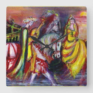 RELÓGIO QUADRADO RIDERS IN THE NIGHT