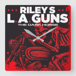 Relógio Quadrado Riley's L.A.GUNS Black Vinyl Cobrir Art