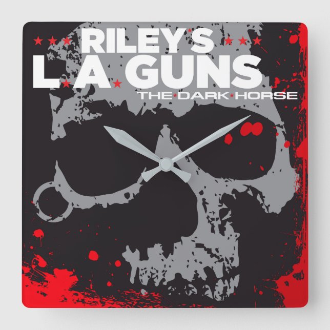 Relógio Quadrado Riley's L.A.GUNS Orange Vinyl Cobrir Art (Frente)