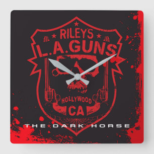 Relógio Quadrado Riley's L.A.GUNS Red & Black Marble Vinyl Art
