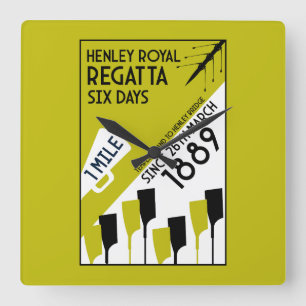 Relógio Quadrado Rio Thames Regatta - Estilo Retro Vintage Retro Re