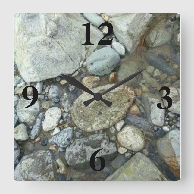 Relógio Quadrado River Rock Wall Clock (Frente)