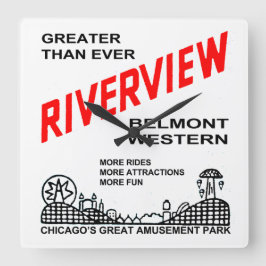 Relógio Quadrado Riverview Amusement Park, Chicago, IL 1904-1967