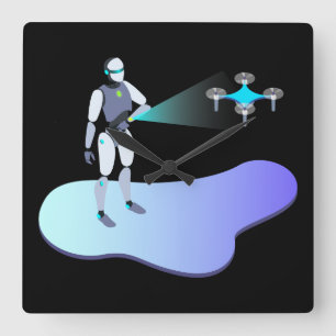 Relógio Quadrado Robótico