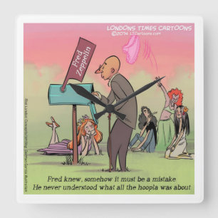 Relógio Quadrado Rock And Roll Fred Funny