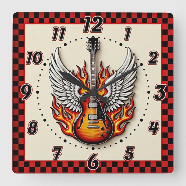 Relógio Quadrado Rockabilly (Frente)