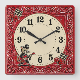 Relógio Quadrado Rockabilly