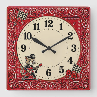 Relógio Quadrado Rockabilly
