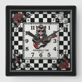 Relógio Quadrado Rockabilly