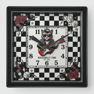 Relógio Quadrado Rockabilly