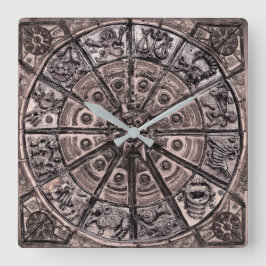 Relógio Quadrado Roda Zodiac