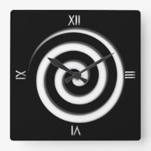 Roman 4 Numeral Black Spiral Wall Clock
