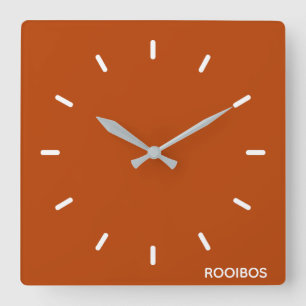 Relógio Quadrado Rooibos - cor vermelha castanho