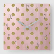 Rosa Suave Dourado Brilhante Glam Pontos Cute