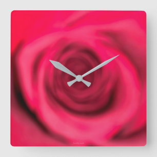 Relógio Quadrado Rosa Wall Clock