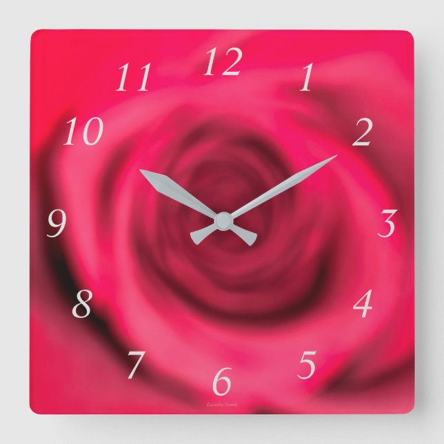 Relógio Quadrado Rosa Wall Clock indefinido (Frente)