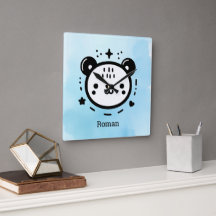 Rosto de Urso Fofo Kawaii - Arte de Linha Minimali