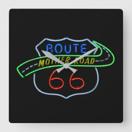 Relógio Quadrado Rota 66, A Estrada-Mãe, Sinal de Neon