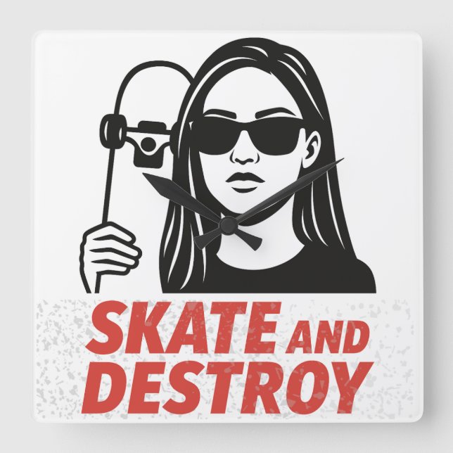 Relógio Quadrado Roupa de rua com liberdade e borda. (Frente)