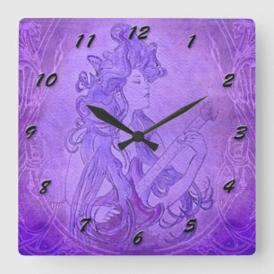 Relógio Quadrado Roxo do pulso de disparo do vintage da menina da