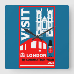 Relógio Quadrado Royal Coronation Year 2023 London