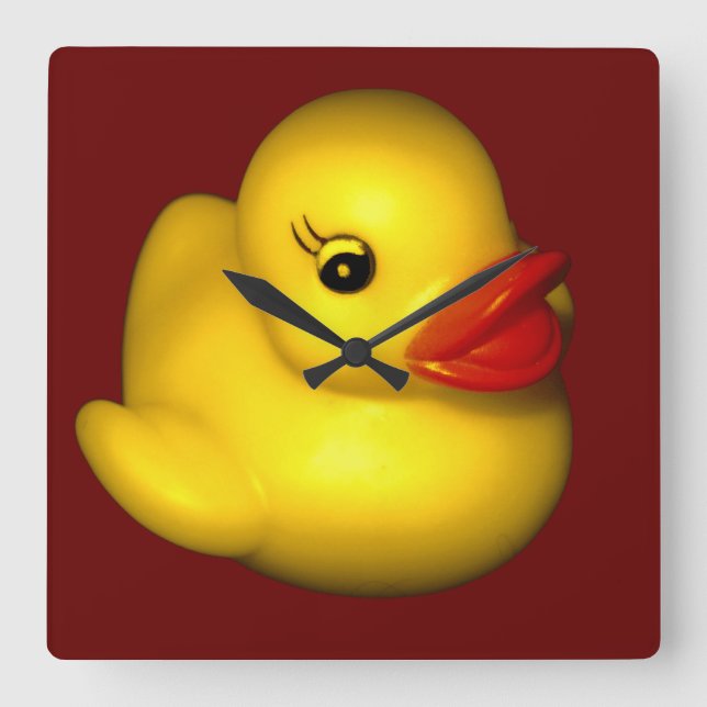 Relógio Quadrado Rubber Ducky (Frente)