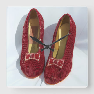 Relógio Quadrado Ruby Red Slippers Oz Clock para o Mágico que ama